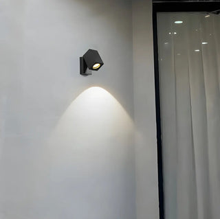 Adjustable Modern Rectangular Black Exterior Wall Sconce Zawala Image - 5