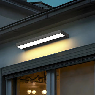 Black Waterproof Rectangular Metal Outdoor Wall Light Zawala Image - 1