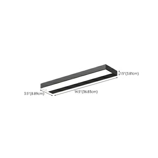 Black Waterproof Rectangular Metal Outdoor Wall Light Zawala #size
