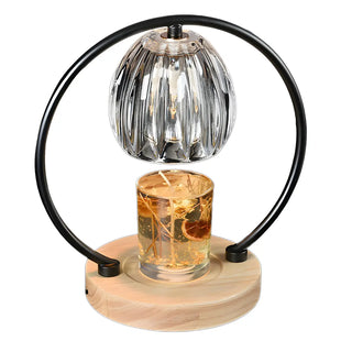 Creative Wooden Base Spherical Glass Shade Table Lamp Zawala Image - 10