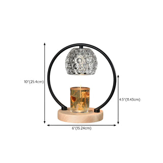 Creative Wooden Base Spherical Glass Shade Table Lamp Zawala #size
