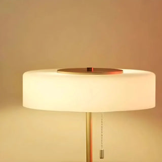 ZOWALA - Black Silver Pull Chain Round Glass Floor Lamp Image - 11
