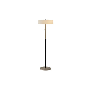 ZOWALA - Black Silver Pull Chain Round Glass Floor Lamp Image - 12