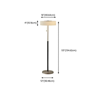 ZOWALA - Black Silver Pull Chain Round Glass Floor Lamp #size
