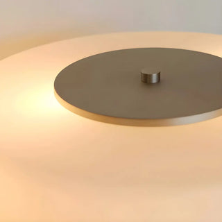 ZOWALA - Black Silver Pull Chain Round Glass Floor Lamp Image - 9