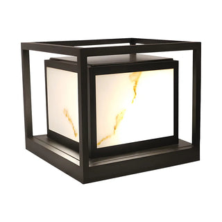 Black Square Metal Frame Outdoor Garden Table Lamp Zawala Image - 6