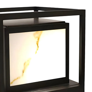 Black Square Metal Frame Outdoor Garden Table Lamp Zawala Image - 8