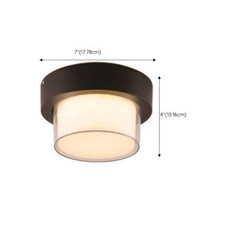 Balcony Black Square LED Flush Mount Ceiling Light Zawala Image - 15