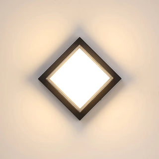 Balcony Black Square LED Flush Mount Ceiling Light Zawala Image - 8