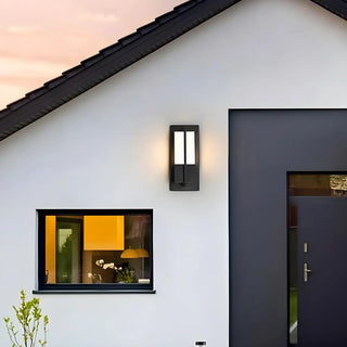Contemporary Black Steel Rectangle External Wall Lamp Zawala Image - 3