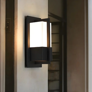 Contemporary Black Steel Rectangle External Wall Lamp Zawala Image - 4