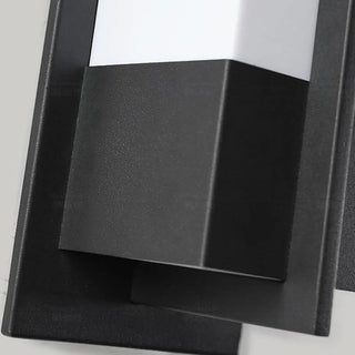 Contemporary Black Steel Rectangle External Wall Lamp Zawala Image - 8