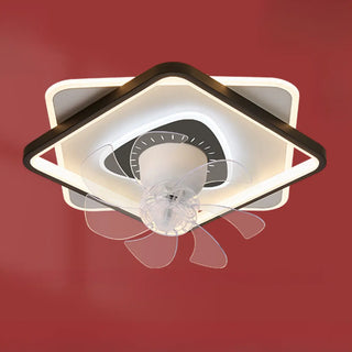 ZOWALA - Black White Square Ceiling Fan Light Image - 10