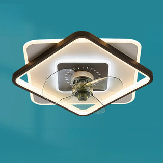 ZOWALA - Black White Square Ceiling Fan Light Image - 11