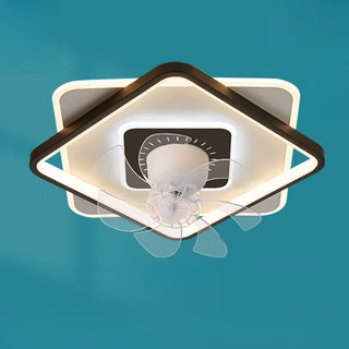 ZOWALA - Black White Square Ceiling Fan Light Image - 12
