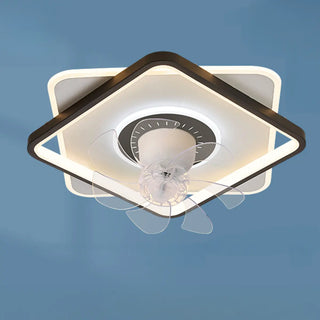 ZOWALA - Black White Square Ceiling Fan Light Image - 13