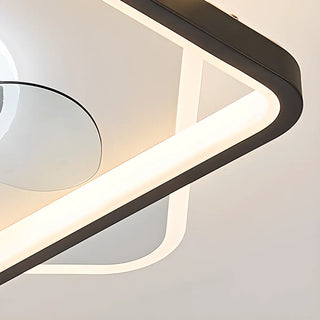 ZOWALA - Black White Square Ceiling Fan Light Image - 14