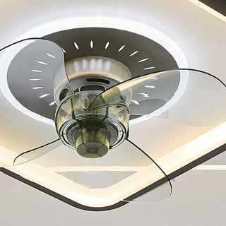 ZOWALA - Black White Square Ceiling Fan Light Image - 15