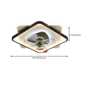 ZOWALA - Black White Square Ceiling Fan Light Image - 18