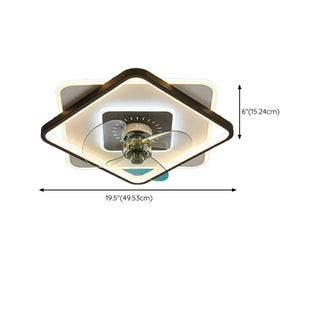 ZOWALA - Black White Square Ceiling Fan Light Image - 19