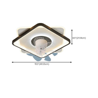ZOWALA - Black White Square Ceiling Fan Light Image - 20
