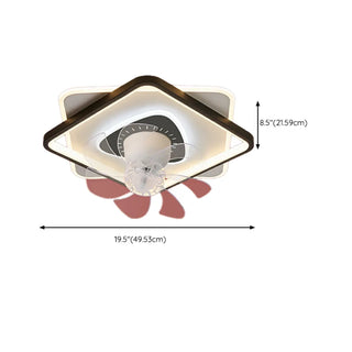 ZOWALA - Black White Square Ceiling Fan Light Image - 21