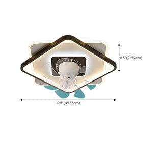 ZOWALA - Black White Square Ceiling Fan Light Image - 22