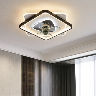 ZOWALA - Black White Square Ceiling Fan Light Image - 3