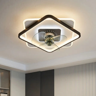 ZOWALA - Black White Square Ceiling Fan Light Image - 4