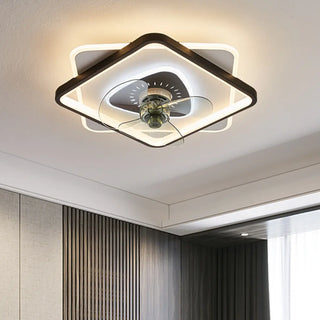 ZOWALA - Black White Square Ceiling Fan Light Image - 5