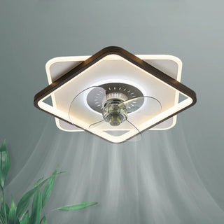 ZOWALA - Black White Square Ceiling Fan Light Image - 6