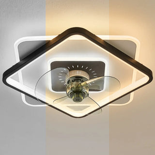 ZOWALA - Black White Square Ceiling Fan Light Image - 7