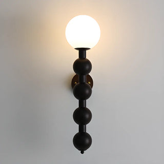 Walnut Beaded Globe Glass Shade Wood Wall Sconce Zawala Image - 7