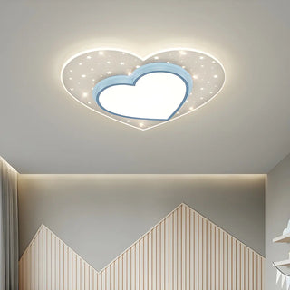 ZOWALA - Blue LED Loving Heart Flush Mount Light Image - 1