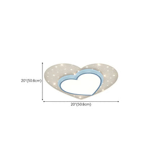 ZOWALA - Blue LED Loving Heart Flush Mount Light Image - 14