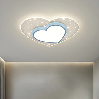 ZOWALA - Blue LED Loving Heart Flush Mount Light Image - 9