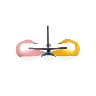 Playful Pink Yellow Swan Children Room Pendant Light Zawala Image - 3