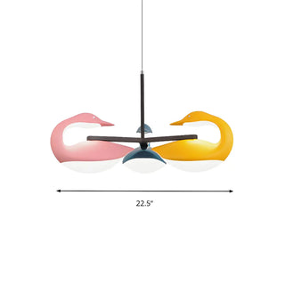 Playful Pink Yellow Swan Children Room Pendant Light Zawala #size