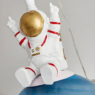 ZOWALA - Blue Planet Spaceman Glass LED Kids Room Chandelier Image - 11