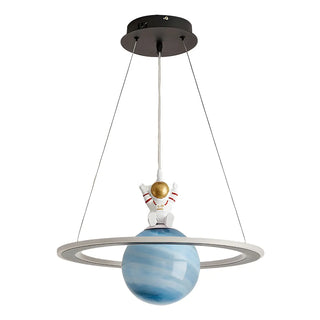 ZOWALA - Blue Planet Spaceman Glass LED Kids Room Chandelier Image - 9
