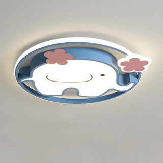 Blue Round Star Moon LED Flush Mount Ceiling Light Zawala Image - 8