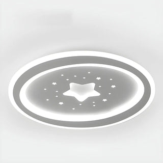 Blue Starry Sky Round LED Flush Mount Ceiling Light Zawala Image - 10