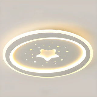Blue Starry Sky Round LED Flush Mount Ceiling Light Zawala Image - 12