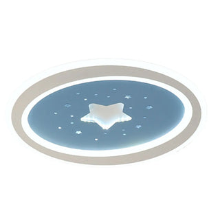Blue Starry Sky Round LED Flush Mount Ceiling Light Zawala Image - 17