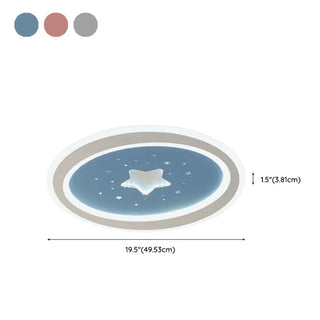 Blue Starry Sky Round LED Flush Mount Ceiling Light Zawala Image - 19