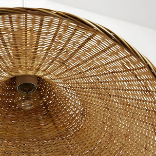 ZOWALA - Bohemian Woven Bamboo Beige Dining Room Pendant Light Image - 11
