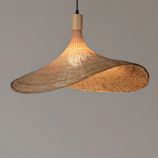 ZOWALA - Bohemian Woven Bamboo Beige Dining Room Pendant Light Image - 12