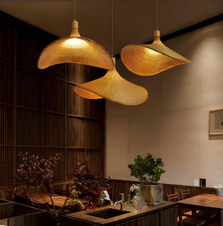 ZOWALA - Bohemian Woven Bamboo Beige Dining Room Pendant Light Image - 4
