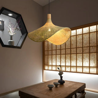 ZOWALA - Bohemian Woven Bamboo Beige Dining Room Pendant Light Image - 5