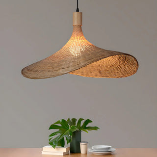 ZOWALA - Bohemian Woven Bamboo Beige Dining Room Pendant Light Image - 6